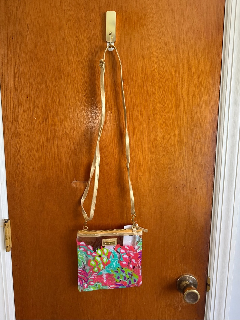 Simply Southern Multicolor Floral Crossbody with Gold Strap